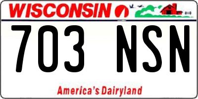 WI license plate 703NSN