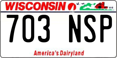 WI license plate 703NSP