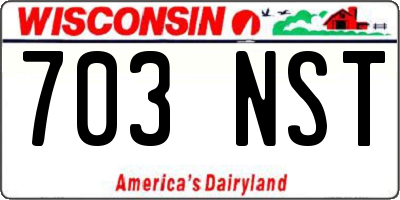 WI license plate 703NST
