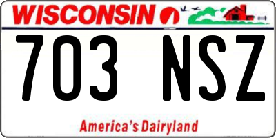 WI license plate 703NSZ