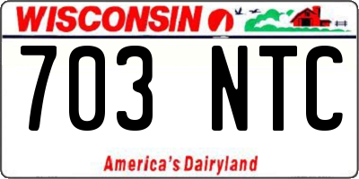 WI license plate 703NTC