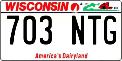 WI license plate 703NTG