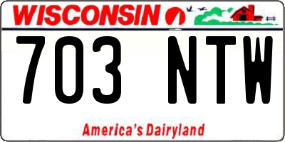 WI license plate 703NTW
