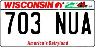 WI license plate 703NUA