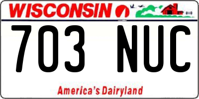WI license plate 703NUC