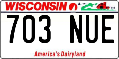 WI license plate 703NUE