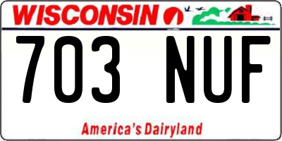WI license plate 703NUF