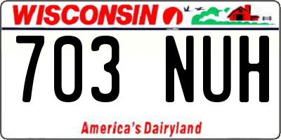 WI license plate 703NUH