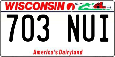 WI license plate 703NUI