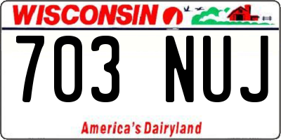 WI license plate 703NUJ