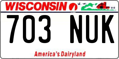 WI license plate 703NUK
