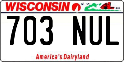 WI license plate 703NUL