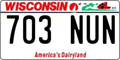 WI license plate 703NUN
