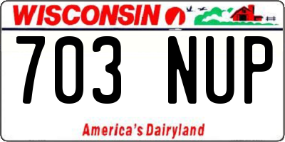 WI license plate 703NUP