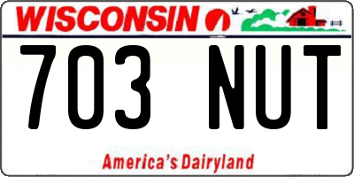 WI license plate 703NUT