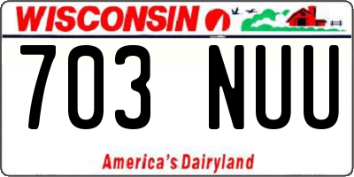 WI license plate 703NUU