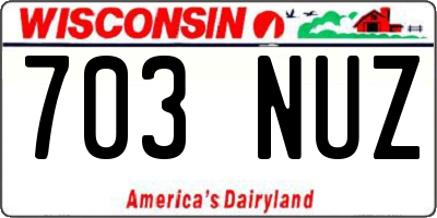 WI license plate 703NUZ