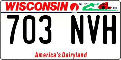 WI license plate 703NVH