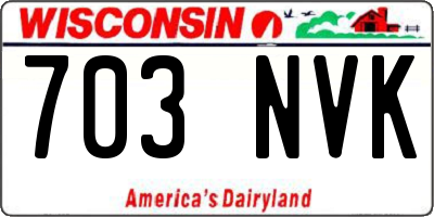 WI license plate 703NVK