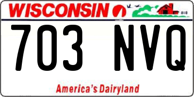 WI license plate 703NVQ