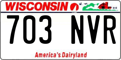 WI license plate 703NVR