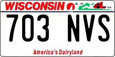 WI license plate 703NVS