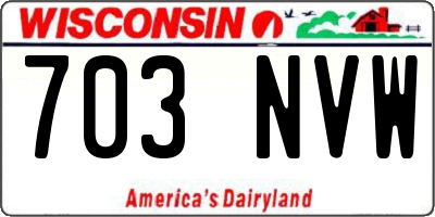 WI license plate 703NVW