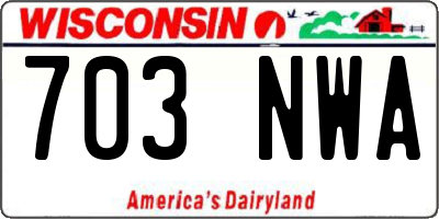 WI license plate 703NWA