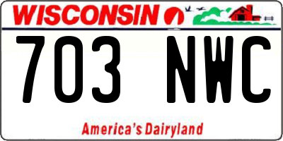 WI license plate 703NWC