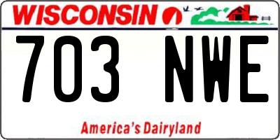 WI license plate 703NWE
