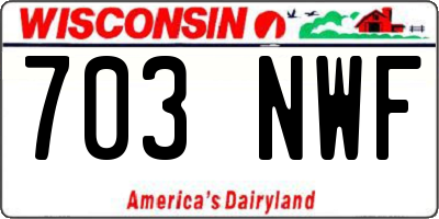 WI license plate 703NWF