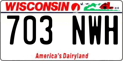 WI license plate 703NWH