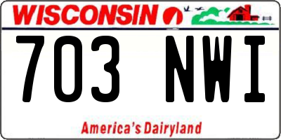 WI license plate 703NWI