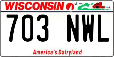 WI license plate 703NWL