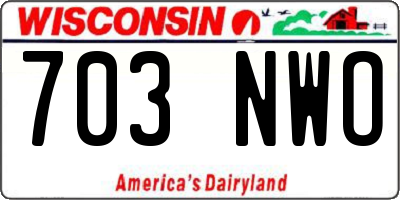 WI license plate 703NWO