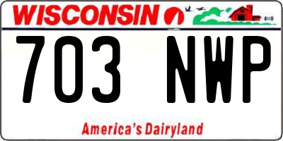 WI license plate 703NWP