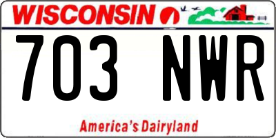 WI license plate 703NWR