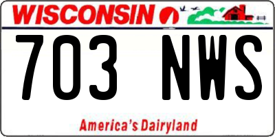 WI license plate 703NWS