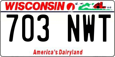 WI license plate 703NWT