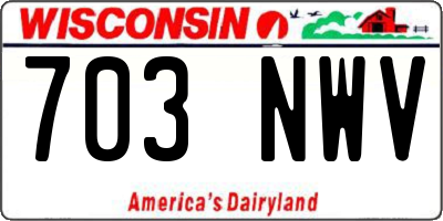 WI license plate 703NWV
