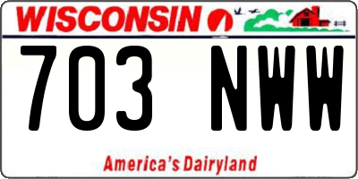 WI license plate 703NWW