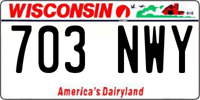 WI license plate 703NWY