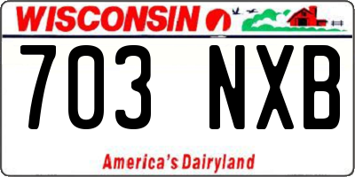 WI license plate 703NXB