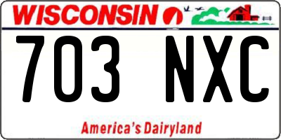 WI license plate 703NXC