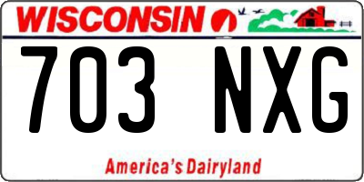 WI license plate 703NXG
