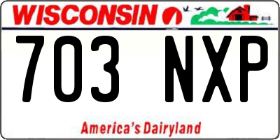 WI license plate 703NXP