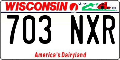 WI license plate 703NXR