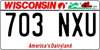 WI license plate 703NXU