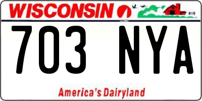 WI license plate 703NYA
