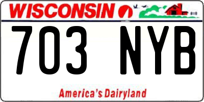 WI license plate 703NYB